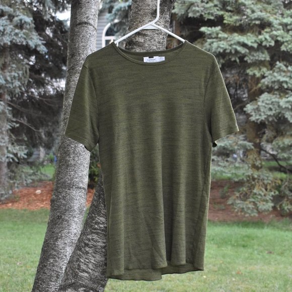 TOPMAN Green T Shirt Mens Small Lightweight - Picture 1 of 4